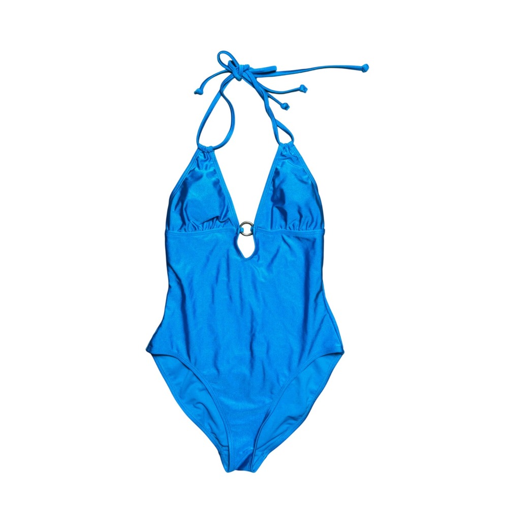 Old Navy Blue O-Ring Halter One Piece Swimsuit NWT